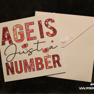 "Age is Just a Number" Pink Glitter Birthday Card