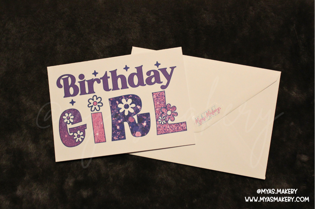 "Birthday Girl" Purple Glitter Greeting Card