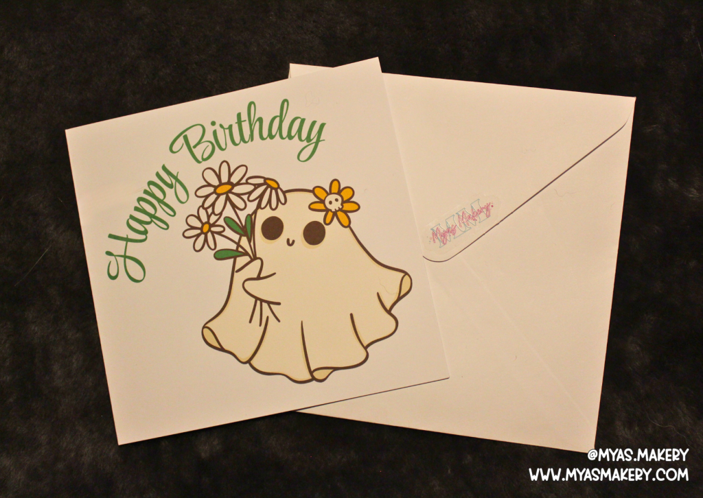 Adorable "Happy Birthday" Ghost Greeting Card