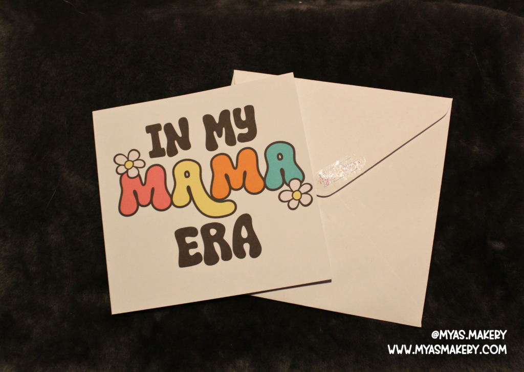 "In My Mama Era" Retro Groovy Greeting Card
