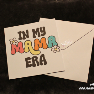 "In My Mama Era" Retro Groovy Greeting Card