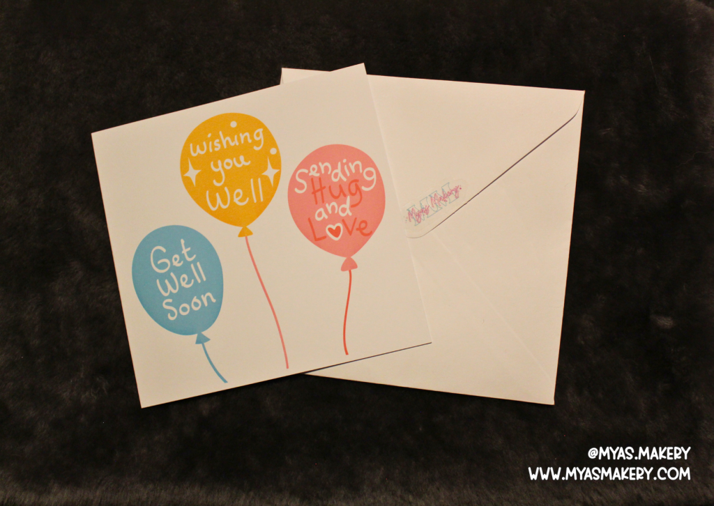 "Sending Hugs and Love" Pastel Balloon Get Well Soon Card