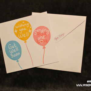 "Sending Hugs and Love" Pastel Balloon Get Well Soon Card
