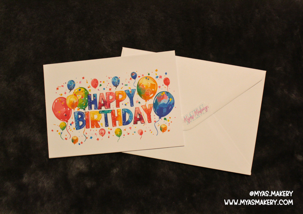 Vibrant Watercolour "Happy Birthday" Balloons Card