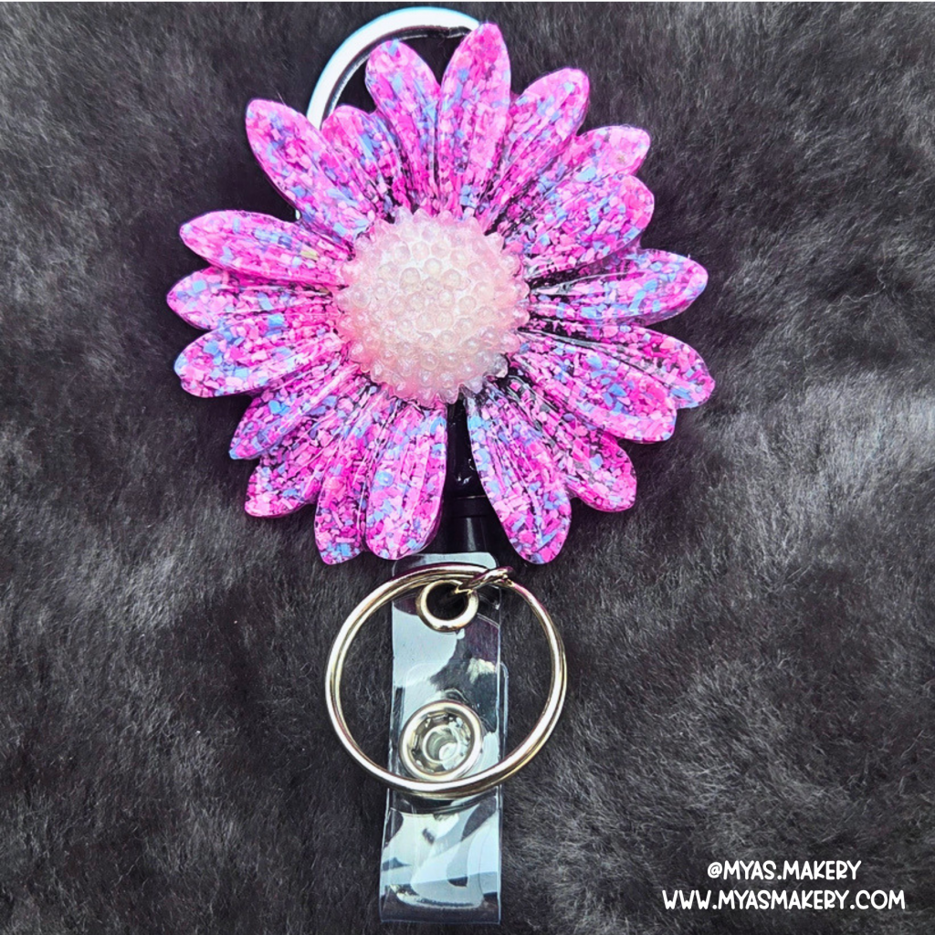 Cotton Candy Chaos Floral badge reel