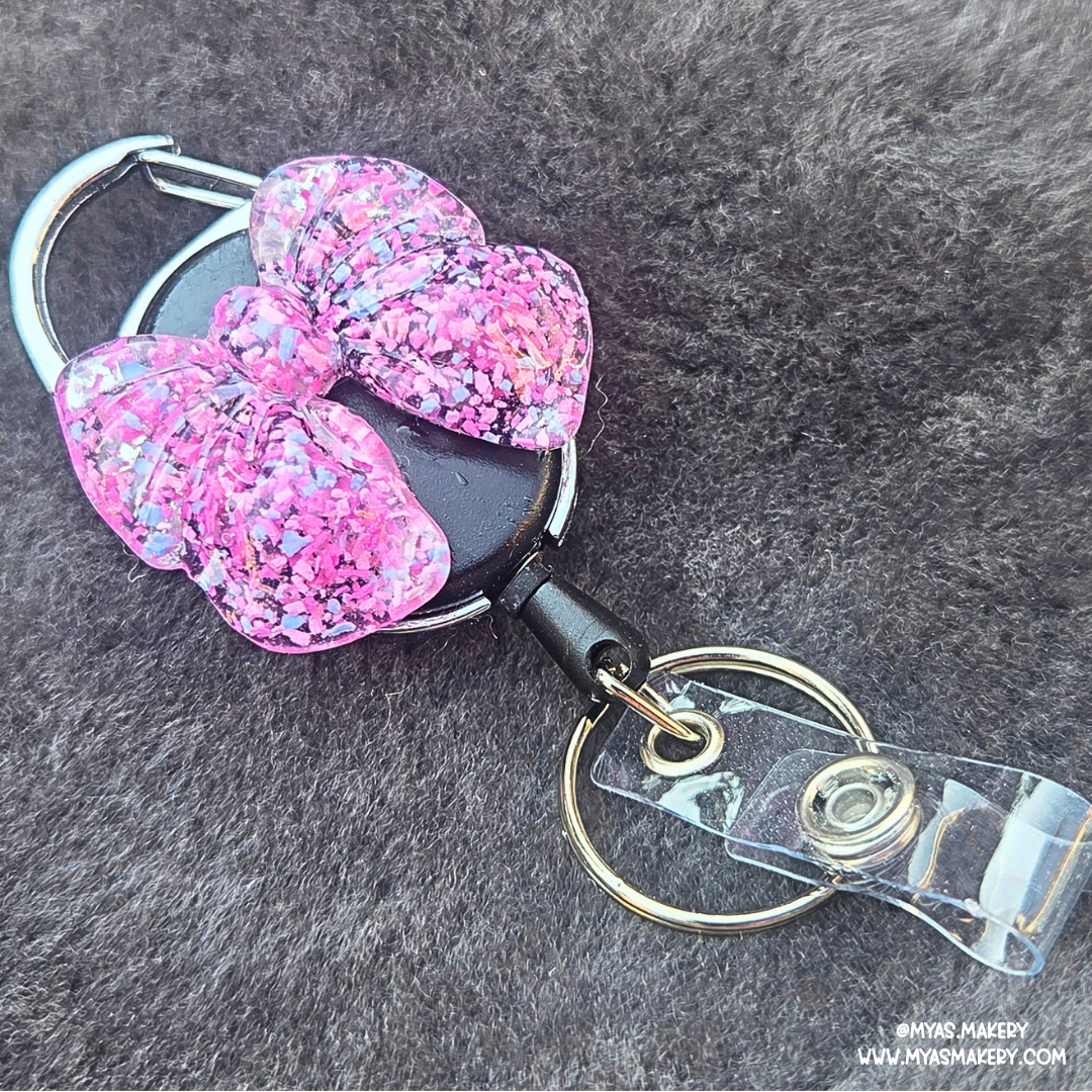 Cotton Candy Chaos Bow Badge Reel - Image 7