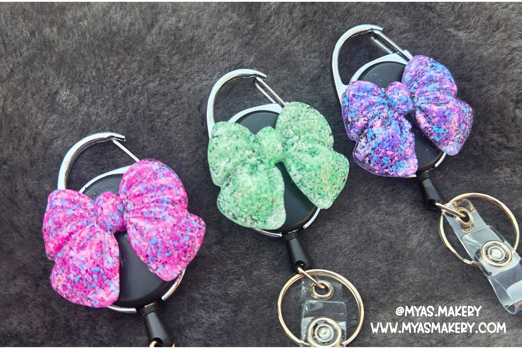 Cotton Candy Chaos Bow Badge Reel - Image 4