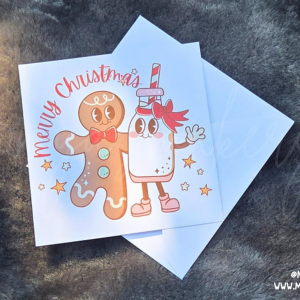 Retro Gingerbread & Milk Greeting Card
