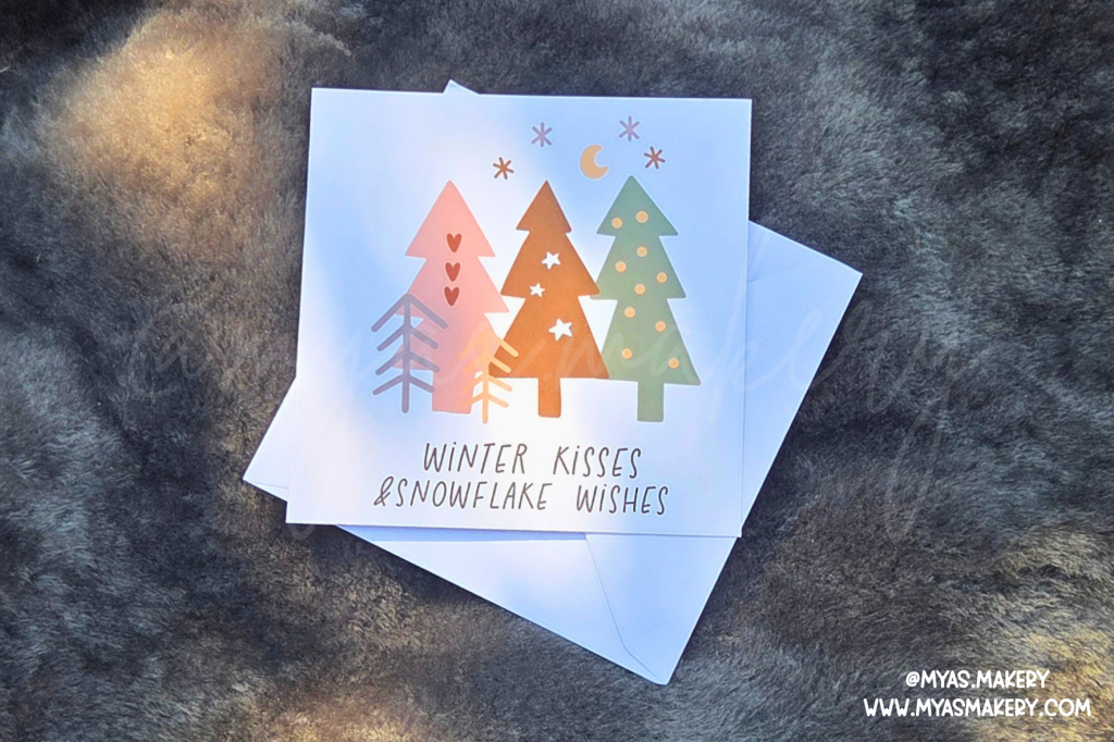 "Winter Kisses" Boho Christmas Card