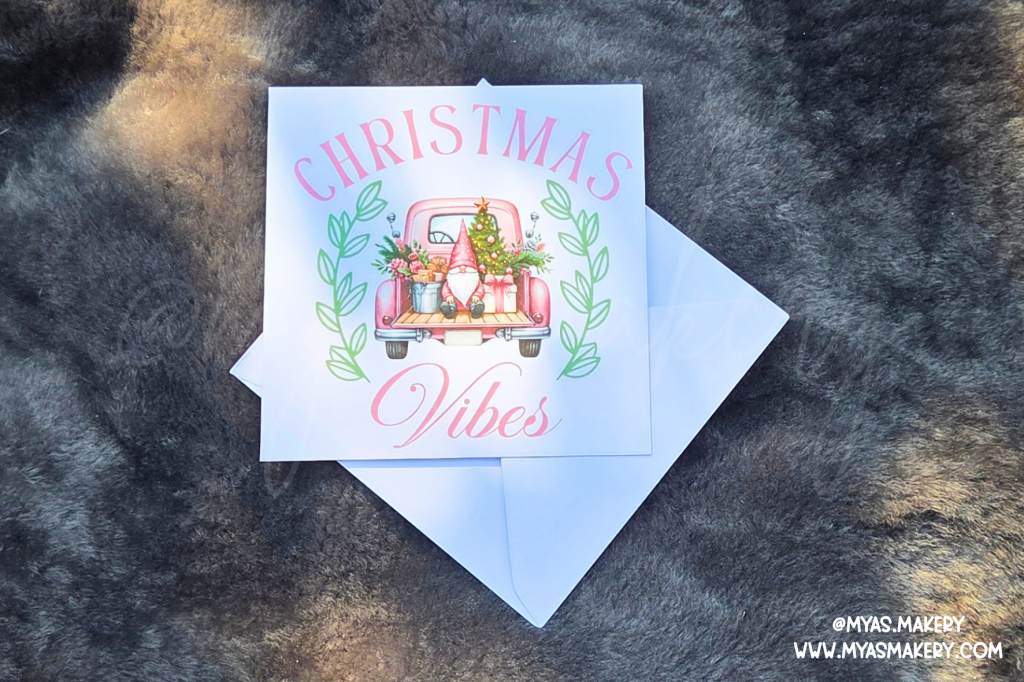 "Christmas Vibes" Pink Vintage Truck Card