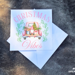 "Christmas Vibes" Pink Vintage Truck Card