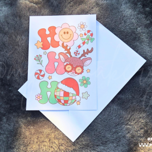 Retro Groovy "Ho Ho Ho" Christmas Card
