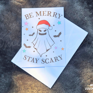 "Be Merry, Stay Scary" Funny Christmas Ghost Card